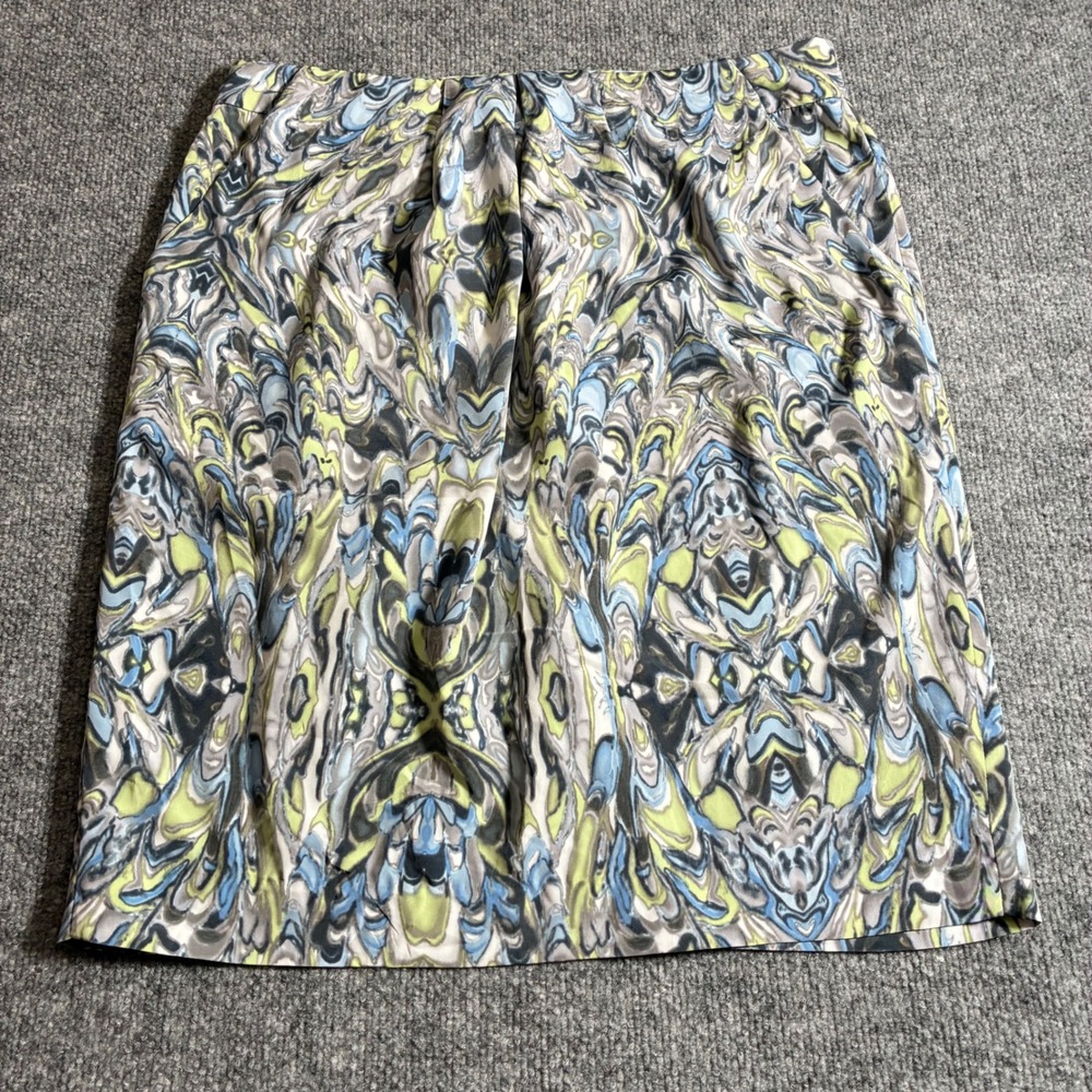 Ellen Tracy Pencil Skirt Womens‎ 10 Blue Green Abstract Pattern